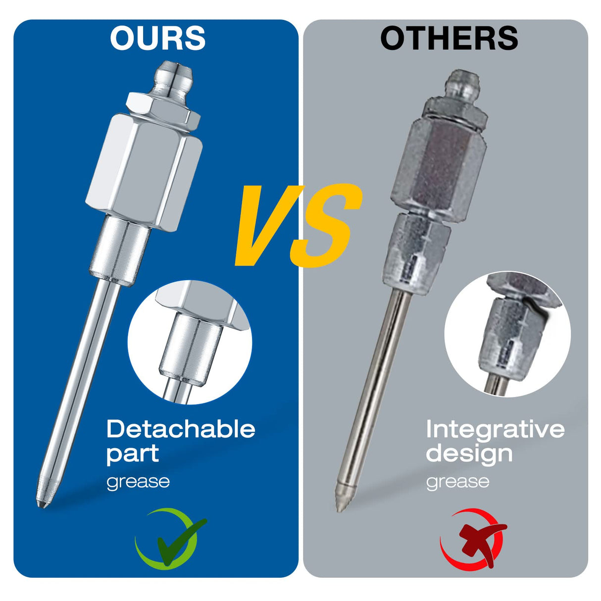 Grease Needle Nozzle, Needle Nose Grease Dispenser, Grease Gun Fittings and Gun Tips, Narrow Needle Greaser Adapter with 1/8 Inch NPT Threads (1 Pack) Gulfmew