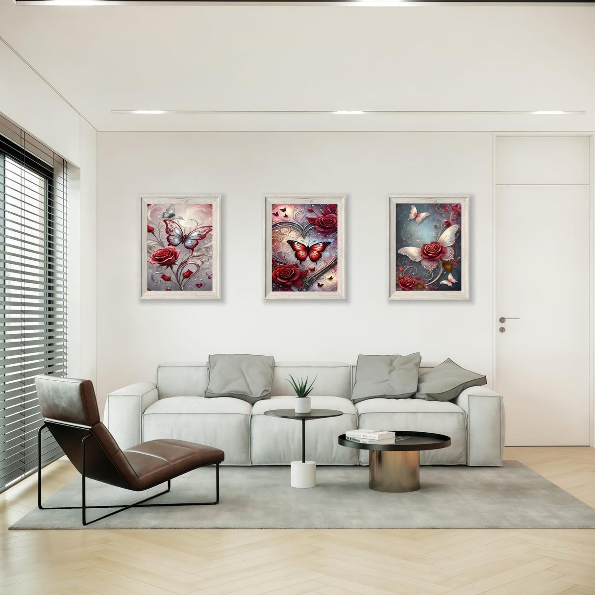 3PCS 5D Diamond Art Kits for Adults Beginners,Flower Butterfly DIY Full Round Drill Diamond Painting Kits, Paint by Diamonds Dots Gem Art Crystal Easy,Home Wall Decor 12X12 Inch Acelii