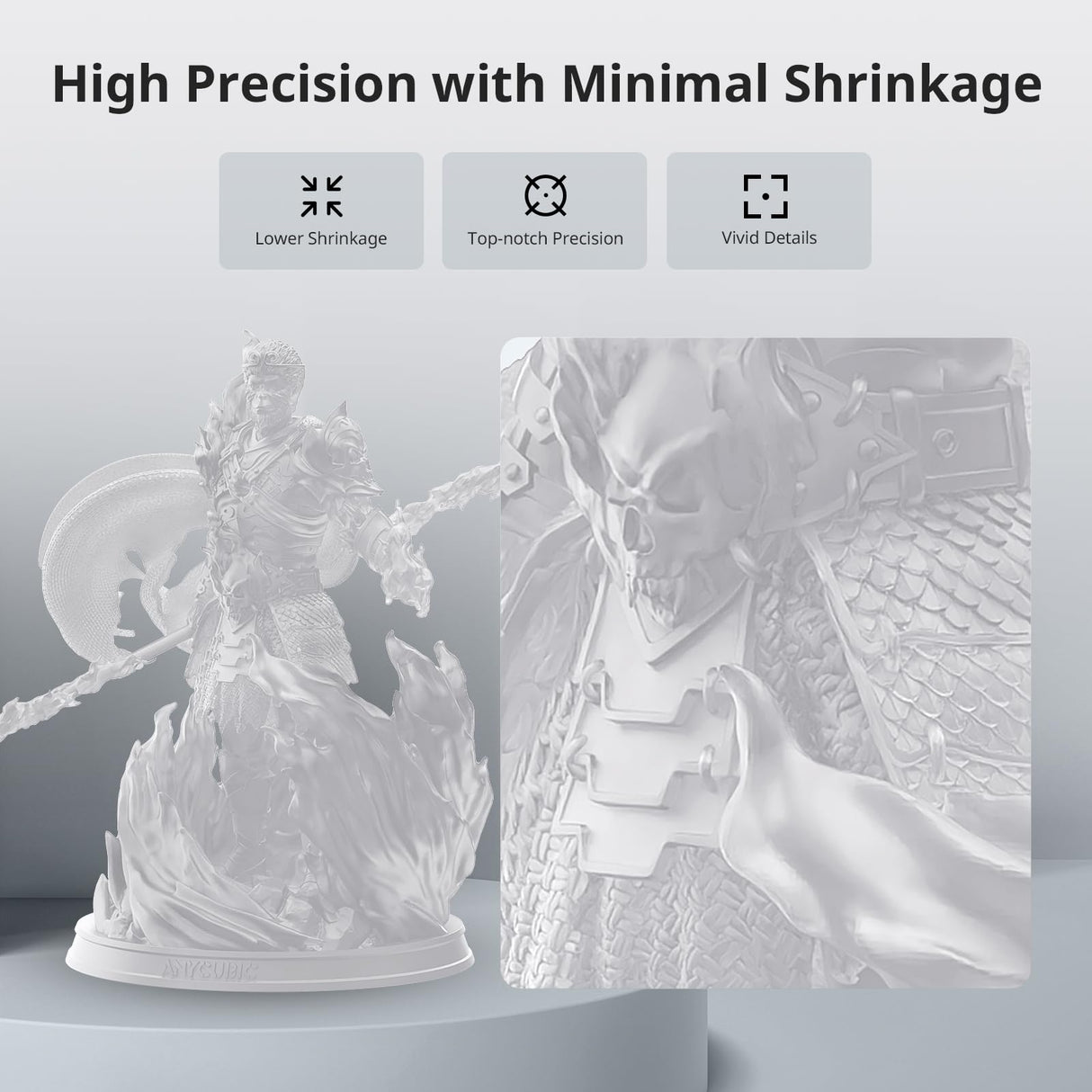 ANYCUBIC ABS-Like 3D Printer Resin Pro 2, Stronger and Tougher, High Precision and Long-Lasting, Low Odor, Wide Compatibility for All LCD Resin 3D Printers (Clear, 1kg) ANYCUBIC