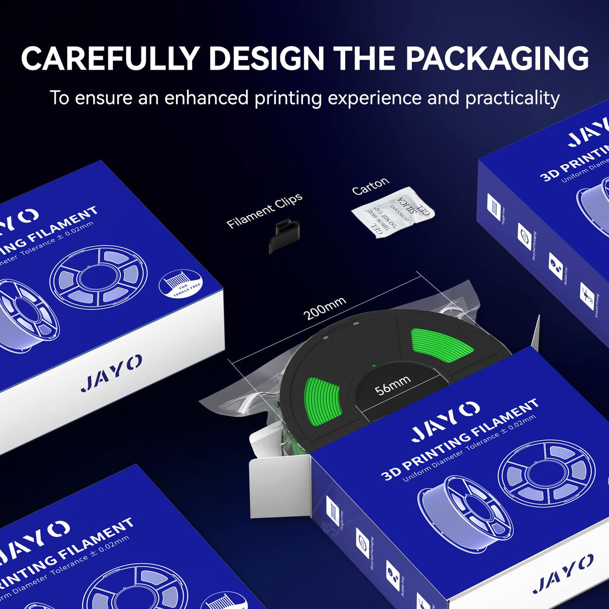 JAYO Silk PLA Filament 1.75mm Dual Colors Black Blue, Coextrusion Dual Color 3D Printer Filament, Shiny Multicolor Change, 1.1kg Spool(2.4lbs), Accuracy +/- 0.02mm for Most FDM 3D Printers JAYO