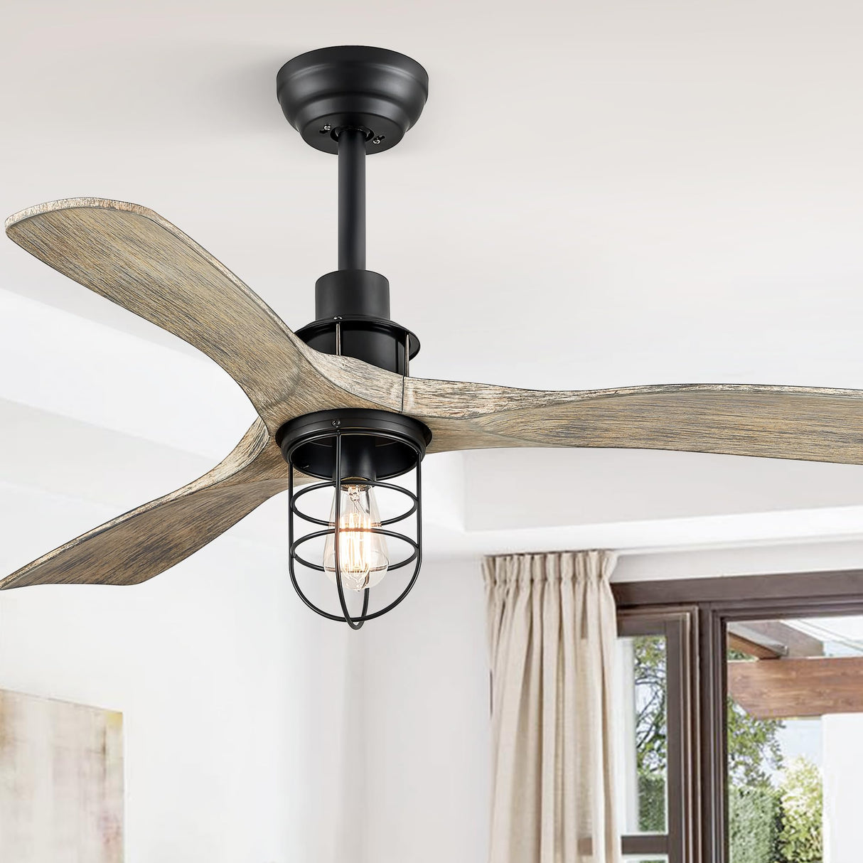 Fanbulous 36Inch Ceiling Fans with Lights and Remote Control Farmhouse Flush Mount Ceiling Fan with 6-Speeds,Low Profile Ceiling Fans with Quiet Reversible DC Motor for Patio Living Room Bedroom Fanbulous