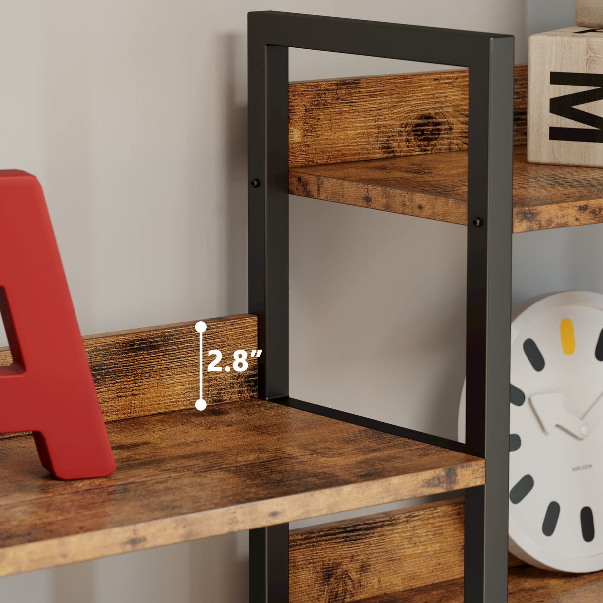 Triple Wide Industrial Bookshelf with 5 Tiers and Metal Frame by IRONCK IRONCK