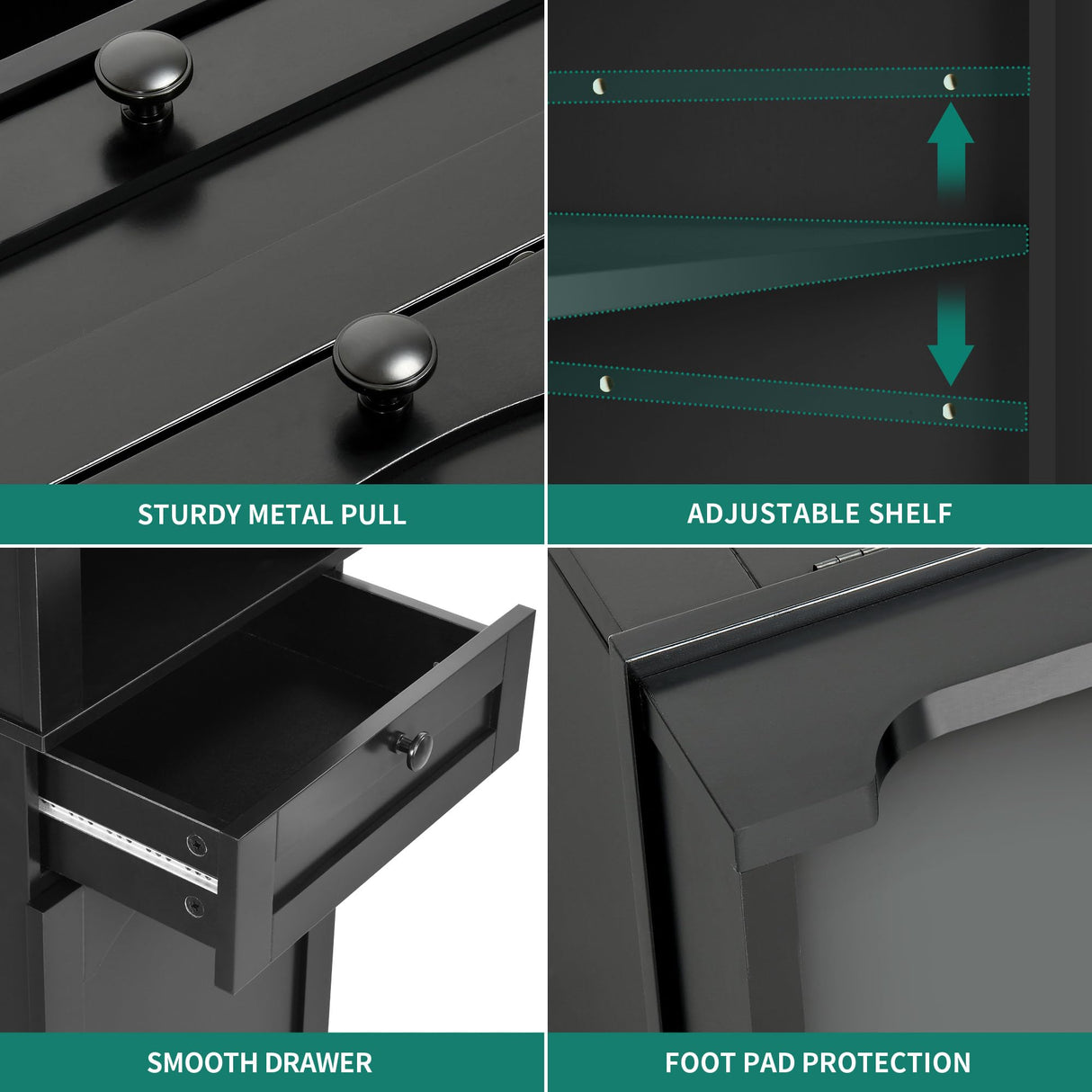 YITAHOME Tilt Out Laundry Hamper Cabinet, 53" Tall Hidden Laundry Hamper with Drawer, Bathroom Storage Cabinet Shelf with a Clothes Basket, Black YITAHOME