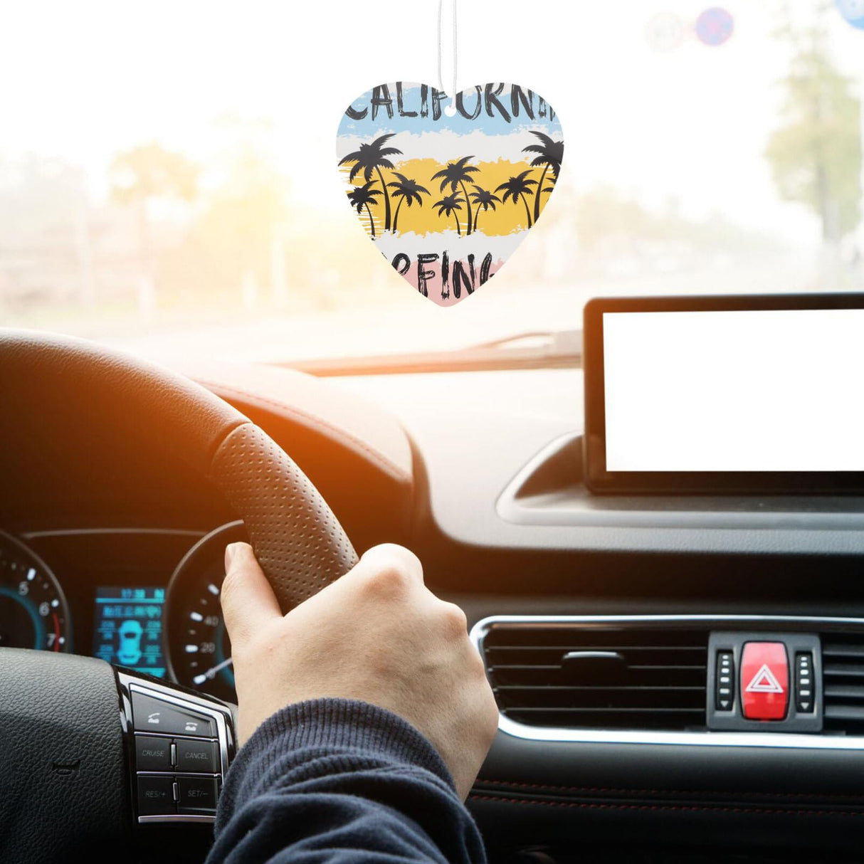 NUOBESTY Sublimation Air Freshener Blanks - 1 Set Car Scented Hanging Sheets Heart Shaped DIY Sublimation Air Freshener with 5 Elastic Strap for Home Car Decoration NUOBESTY