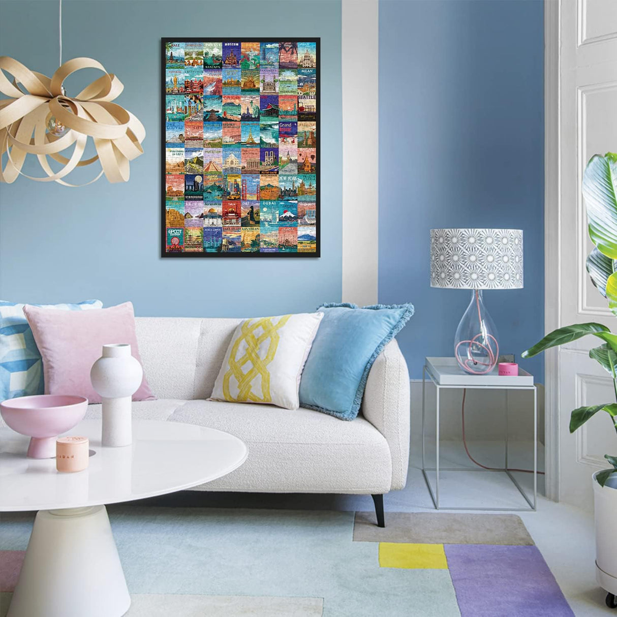 World Landmarks Travel Puzzle 1000 Pieces for Adult, Landscape Scene Jigsaw Puzzle of World Most Visited Tourist Attractions, Travel City Scenic Scenery Poster Jigsaw Puzzles BBOLDIN