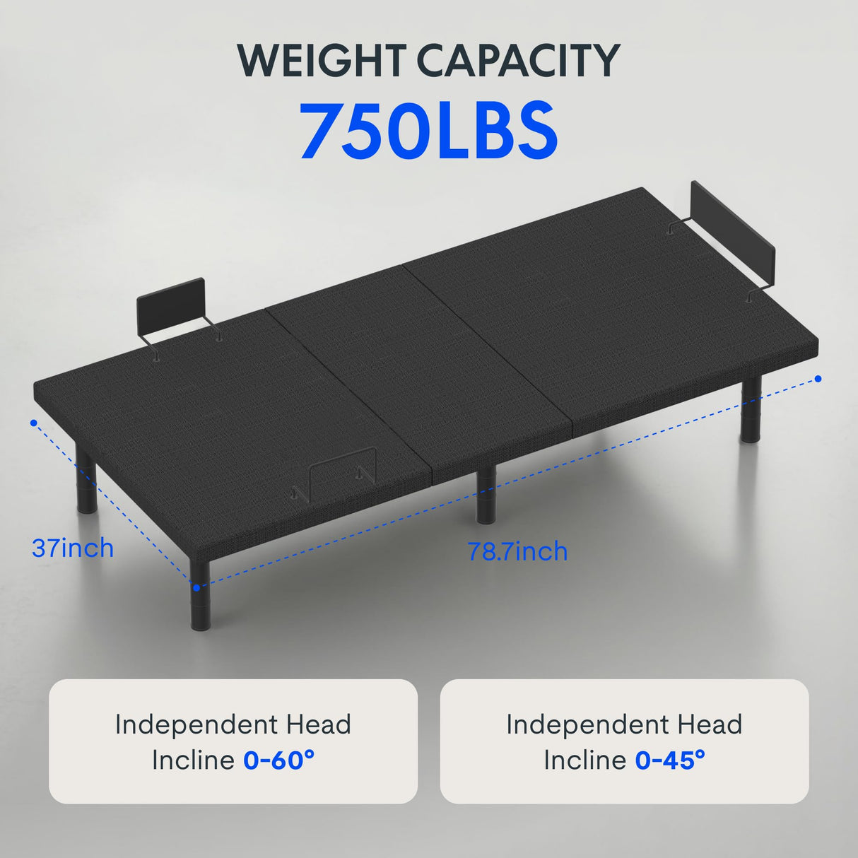 FLEXISPOT Adjustable Bed Frame Base Split King,Massage, Zero Clearance, Synchronized Adjustment,Whisper Quiet Durable Motor,Zero Gravity,Mattress Holders. FLEXISPOT