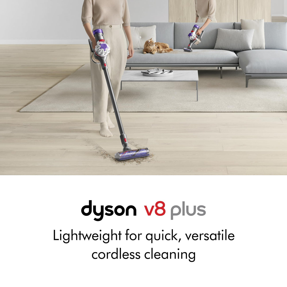 Dyson V8 Plus Cordless Vacuum, Silver/Nickel Dyson