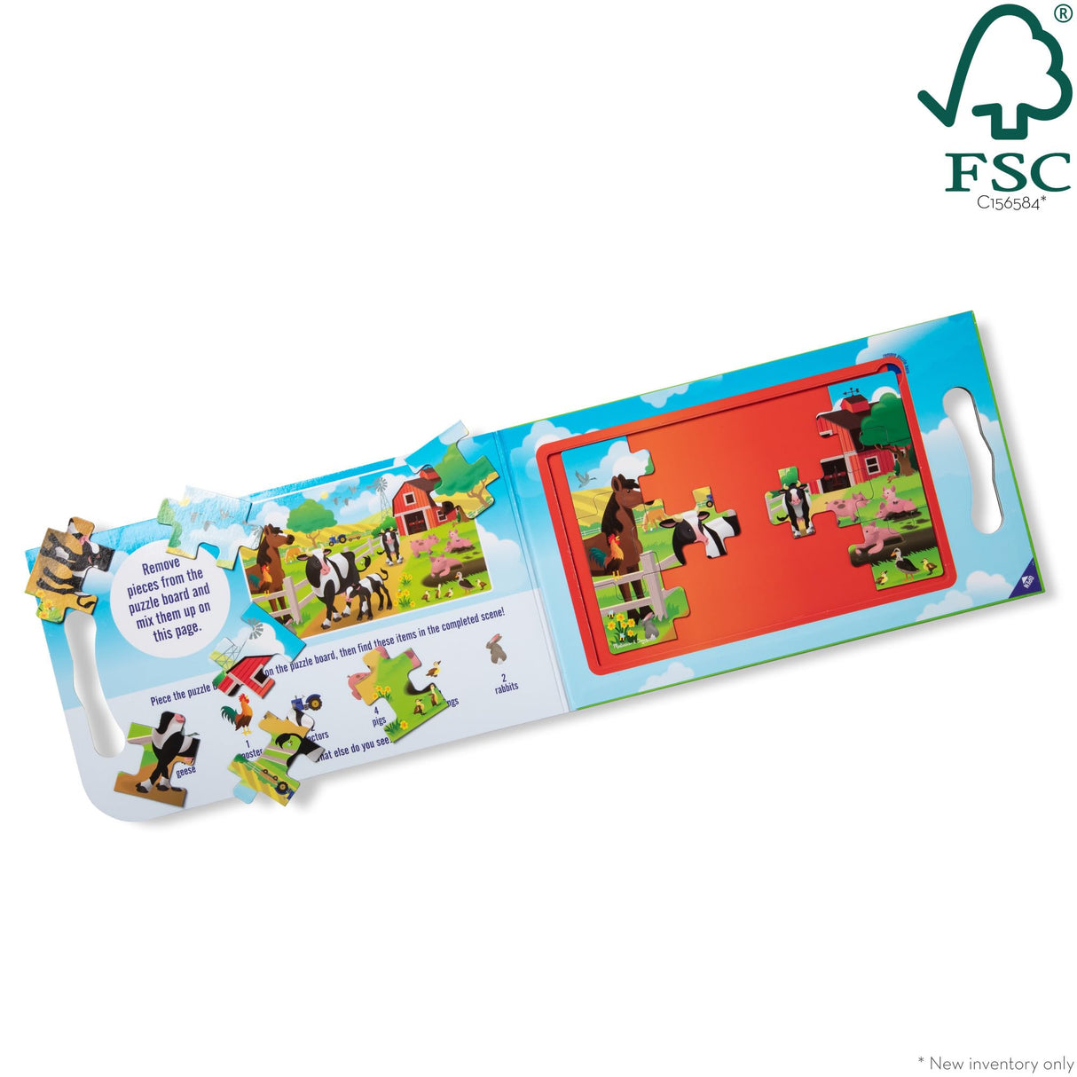 Melissa & Doug Take-Along Magnetic Jigsaw Puzzles Travel Toy On the Farm (2 15-Piece Puzzles) - FSC Certified Melissa & Doug