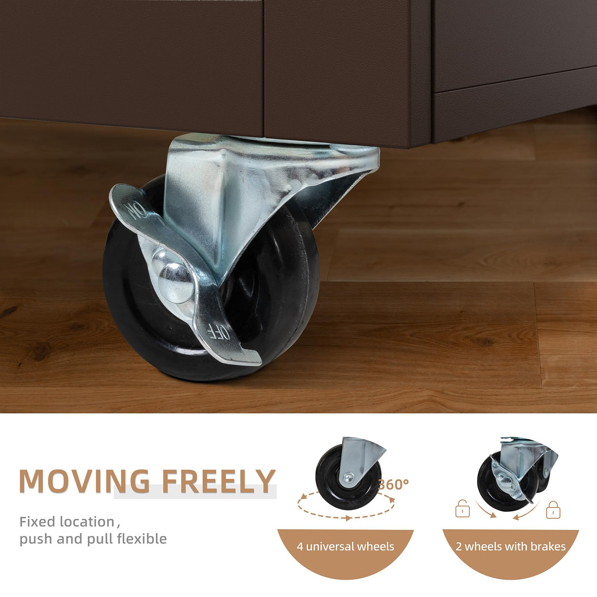 Shintenchi Kitchen Island Cart with Storage,Rolling Kitchen Island Side Table on Wheels with Large Worktop,Storage Cabinet,Towel Rack and Drawers for Kitchen,Dinning Room, Brown Shintenchi