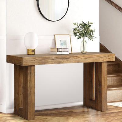 HOKYHOKY Reclaimed Solid Wood Console Table, 59" Long Farmhouse Entryway Table, Rectangular Couch Tables Behind Sofa, Accent Tables for Hallway, Entrance, Foyer, Living Room
