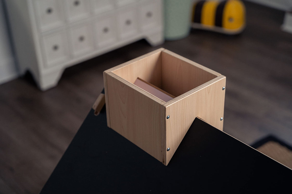 Avenlur Indoor Montessori Wooden and Waldorf Style Playhouse for Toddlers with Double Chalkboard Roof. Sturdy Play Set Structure for Children and Kids ECC Early Childhood Day Care, Preschool Playroom Avenlur