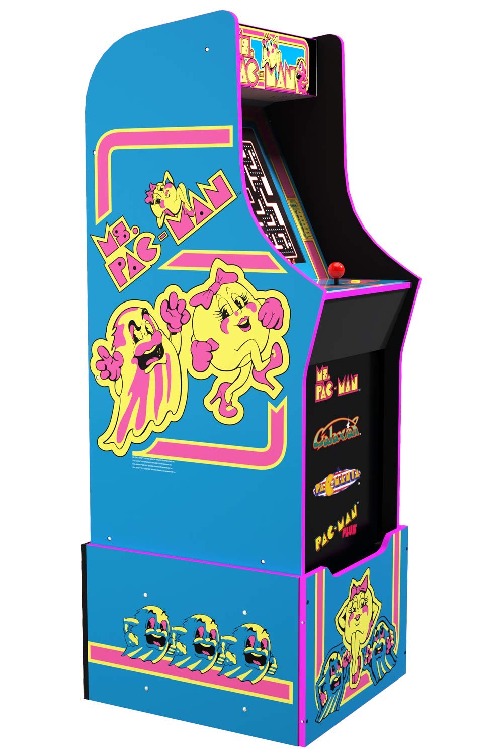 Arcade1Up Ms. Pac-Man 80S Retro Home Arcade Machine, 4 Games In 1, 4 Foot Cabinet with 1 Foot Riser - Electronic Games ARCADE1UP