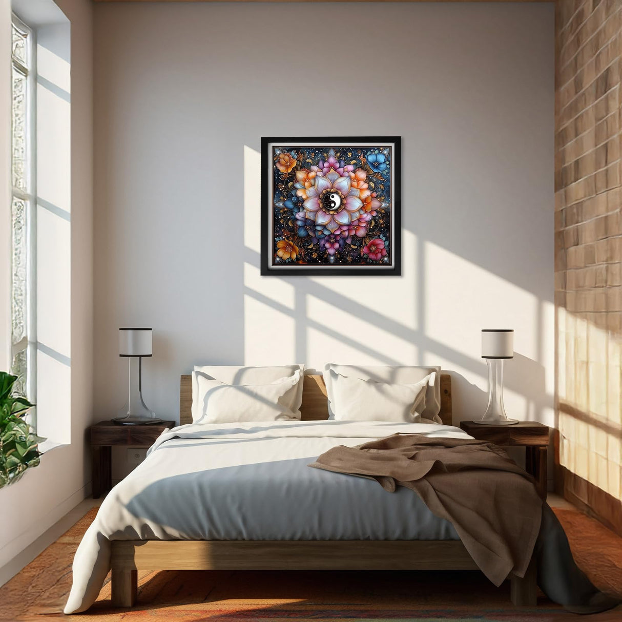 NEWENMO Mandala Diamond Art Kits for Adults, 5D Flower Diamond Painting Kit, DIY Full Drill Gem Art Crafts for Adults, Home Wall Decor 12x12 Inch NEWENMO