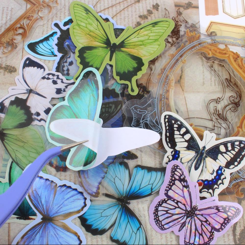 Diuhofart Scrapbook Kits for Adults Women, Aesthetic Stationery Scrap Booking Supples Kit with A6 Grid Notebook for Junk Journal Supplies, DIY Paper Craft Art Materials Diuhofart