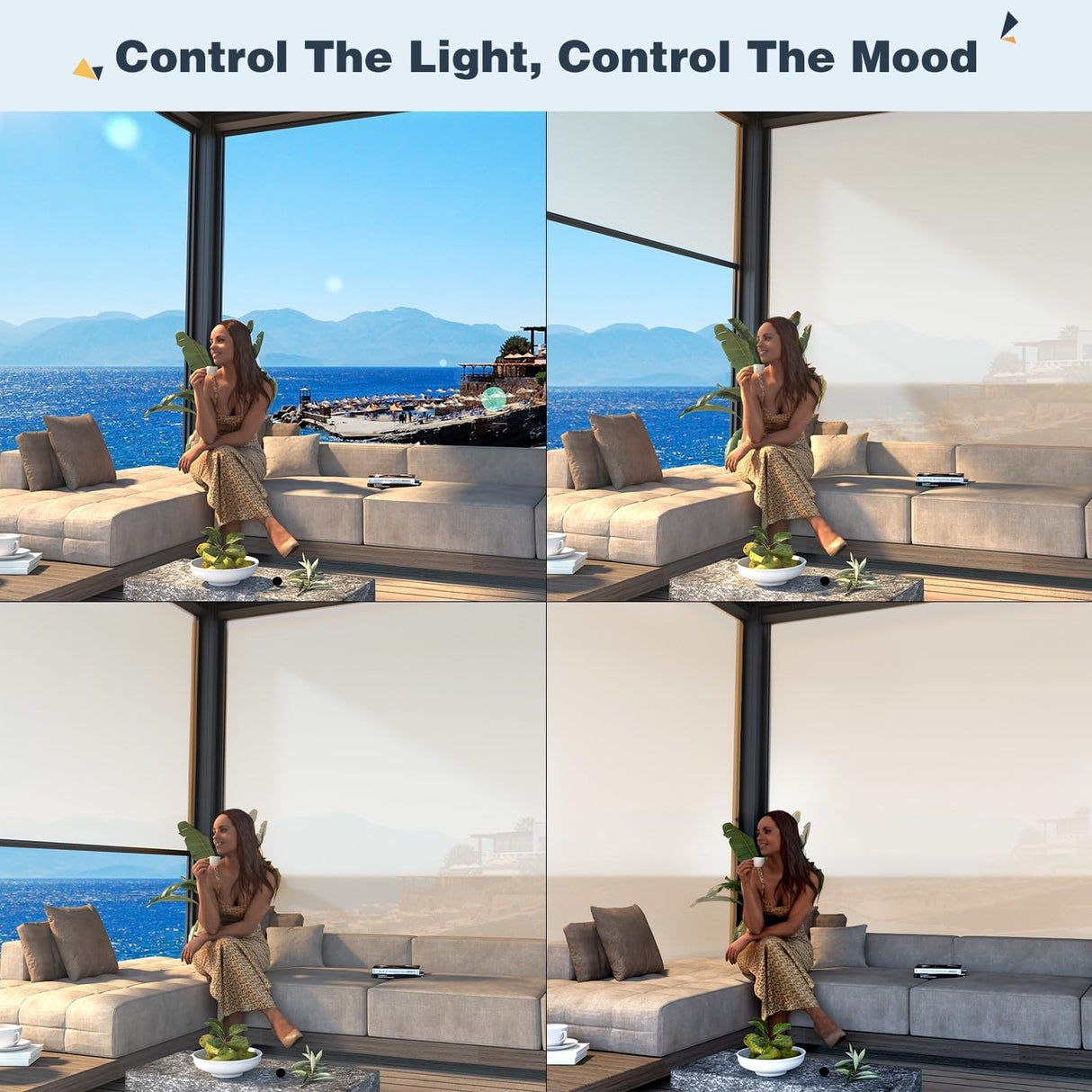 MELLCOM 10x20FT Louvered Pergola with 6 Pull-Down Screens, Aluminum Pergola with Adjustable Rainproof, Dark Gray MELLCOM