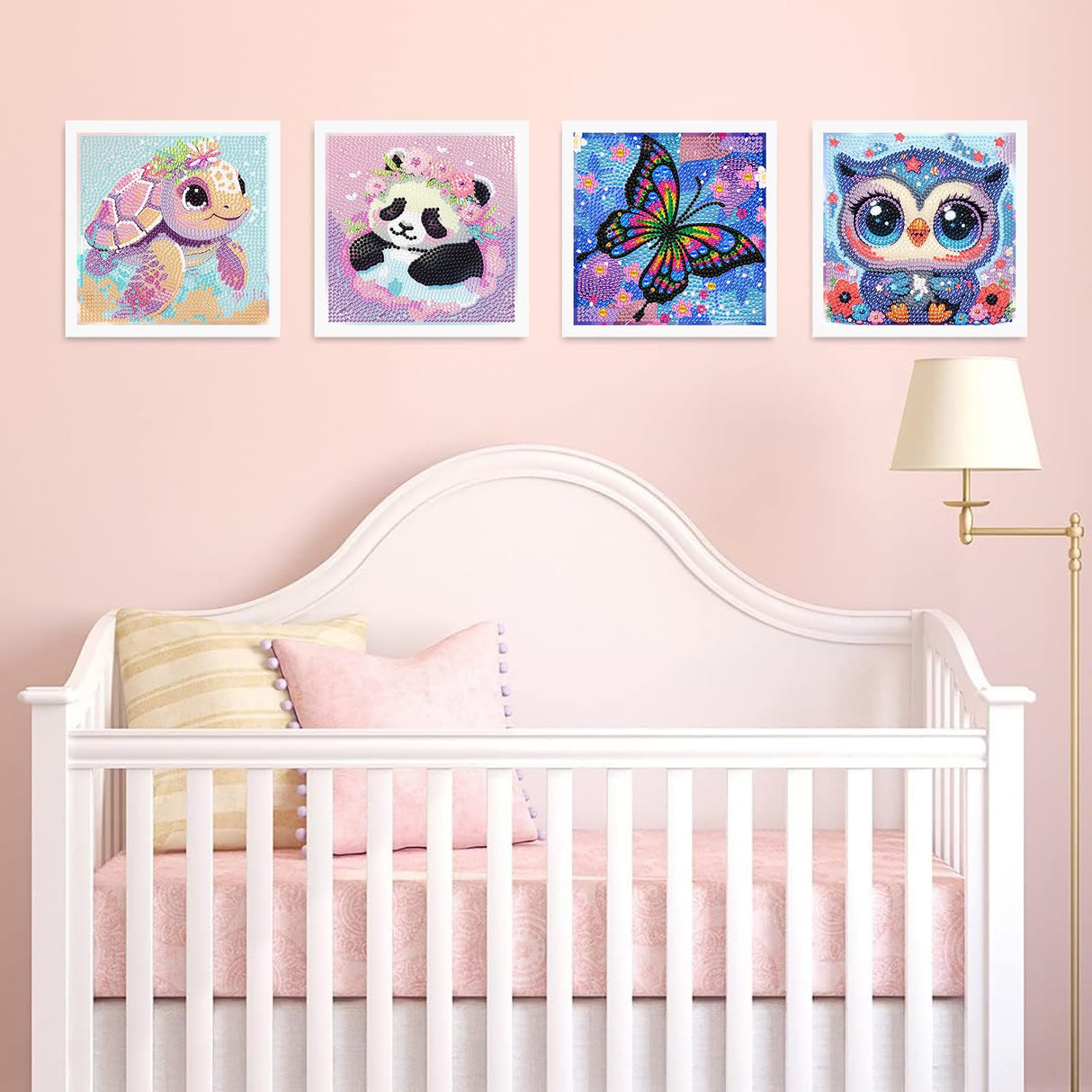 6 Pack 5D Cartoon Diamond Painting Kits for Kids, Cute Animals Diamond Art Kits for Kids Beginners, DIY Kids' Mosaic Kits Gem Art Dots Crafts for Girls Boys Ages 6-8-9-10-12, Home Wall Decor 6X6 Inch KINPLUB