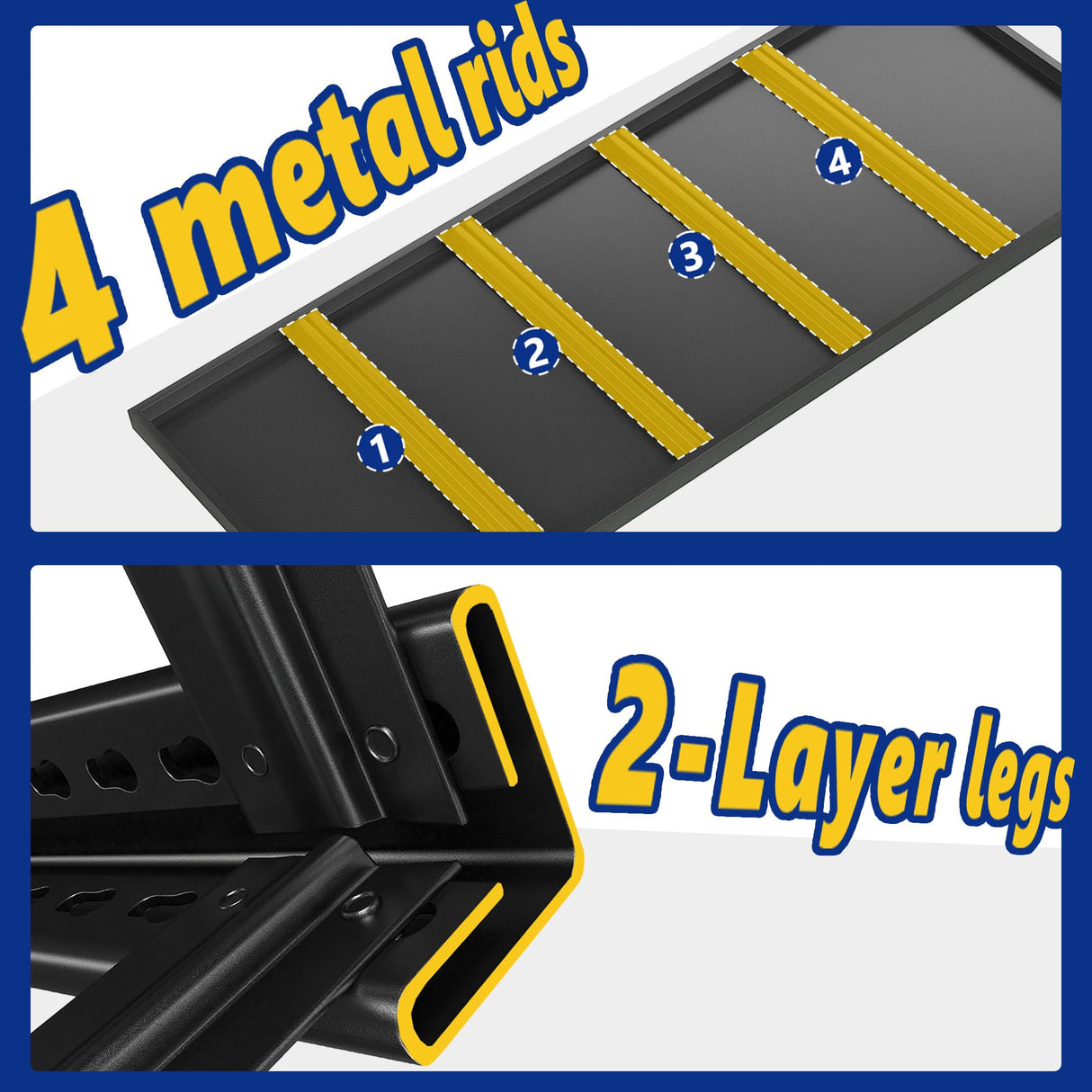 REIBII 48.2''W Garage Shelving 2500LBS Storage Shelves Heavy Duty Shelving 5 Tier Adjustable Metal Shelves for Garage Shelves Storage Rack Industrial Utility Shelf, 48.2''W X 72''H X18''D REIBII