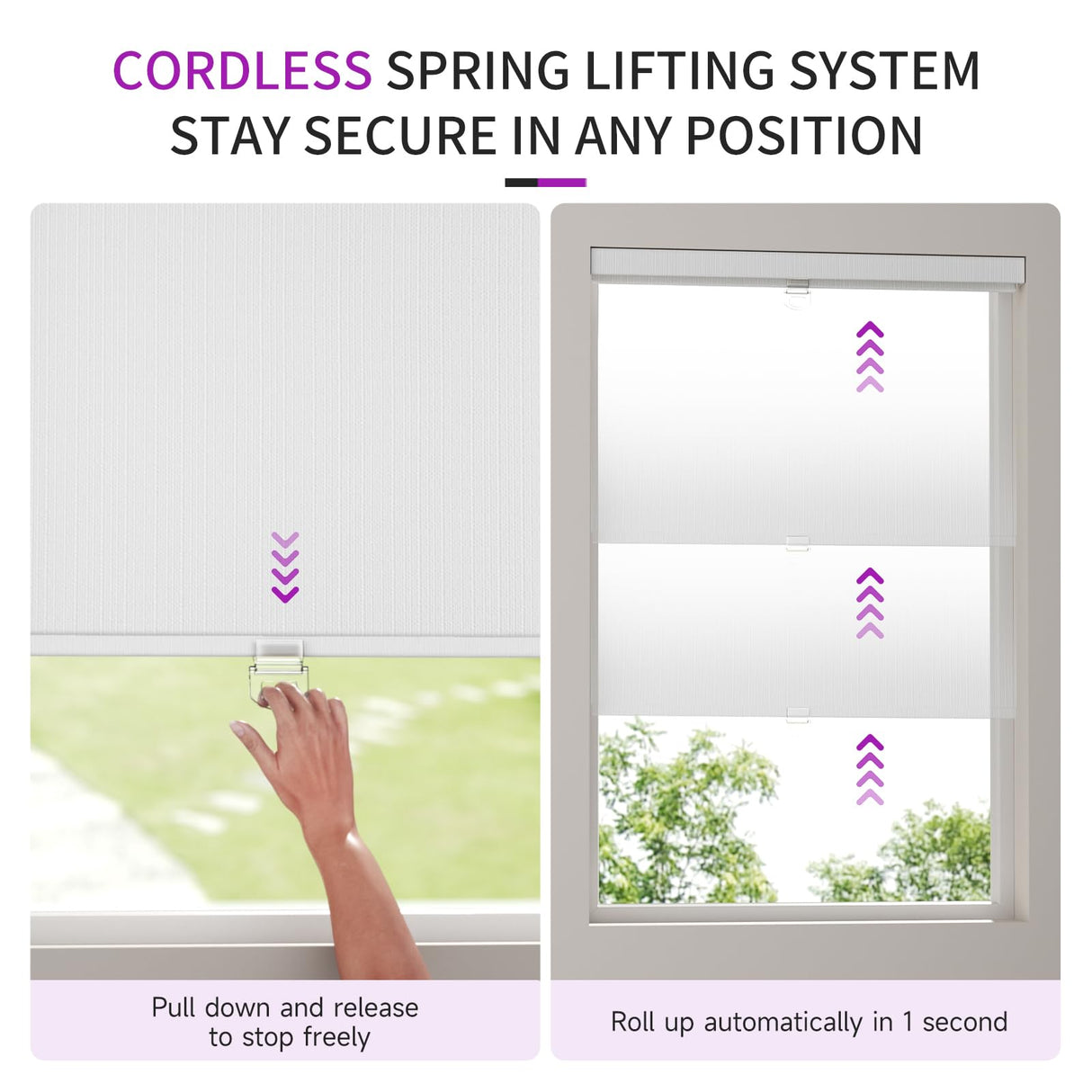 Astomi Cordless Blackout Roller Shades for Windows - Pull Down Roller Shades with Valance, Easy to Install, for Living Room, Bedroom, Office, Bathroom, 22" W x 72" H, White Astomi