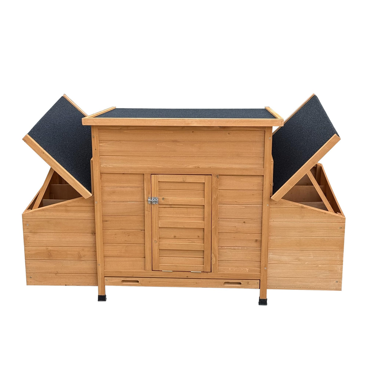 RUNVA Chicken Coop, Large Wooden Chicken Hutch with 6 Nesting Boxes, Outdoor Hen House,Small Animal Cages, Duck Houses RUNVA