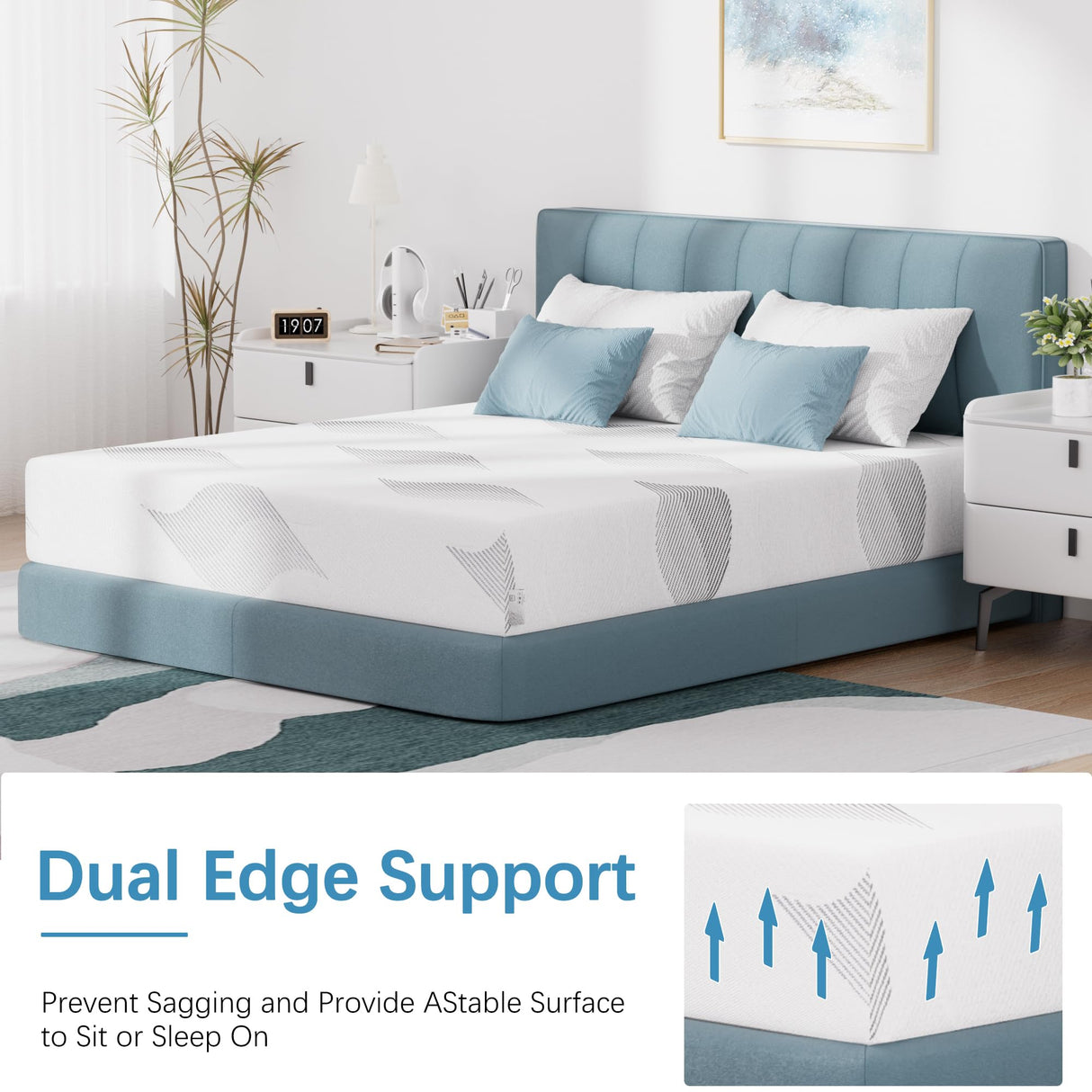 California King Mattress, 10 Inch Gel Memory Foam Cal King Mattress, Removable Washable Cover, Mattresses in a Box, Medium Firm Pressure Relief & Upgraded Support, Motion Isolation, CertiPUR-US Pamag pieeoo