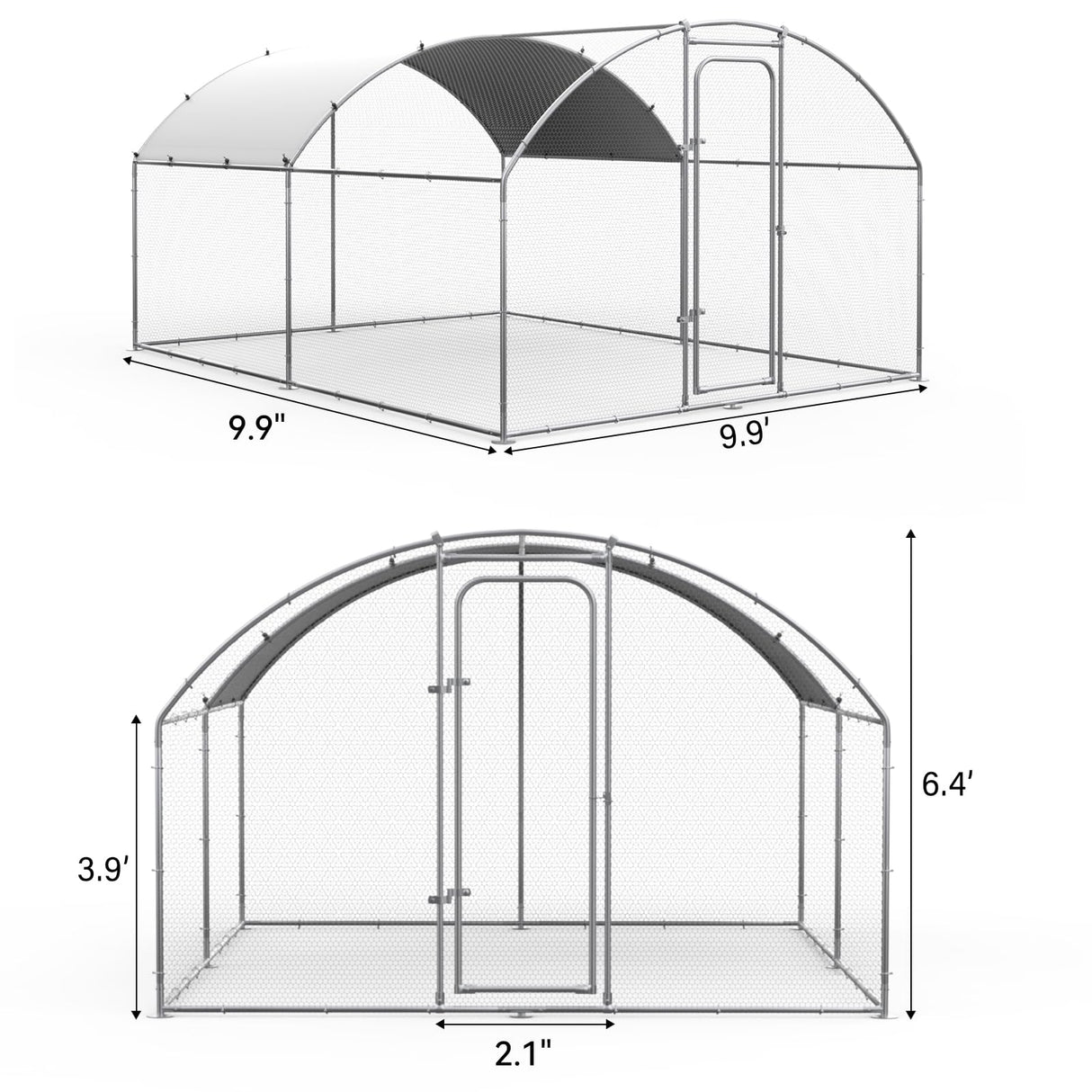 Oranland Chicken Coop Metal Large Chicken Run for Yard Chicken Pen Outdoor Heavy Duty Poultry Cage with Waterproof and Anti-Ultraviolet Cover for Outdoor Farm Use Oranland