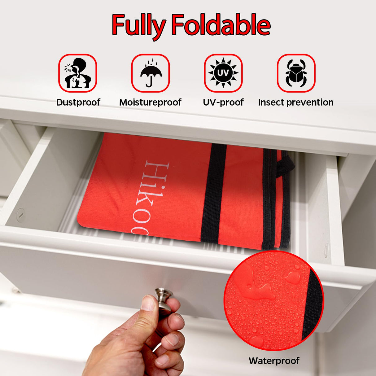 HikooLSS Christmas Tree Storage Bag 12 Ft Tall Tree Container/Holder Heavy Duty Oxford Dual Mesh Pockets,Moistureproof,Extra Large Christmas Tree Box for Big Xmas Tree Wide Opening Red(65X23X27in) HikooLSS