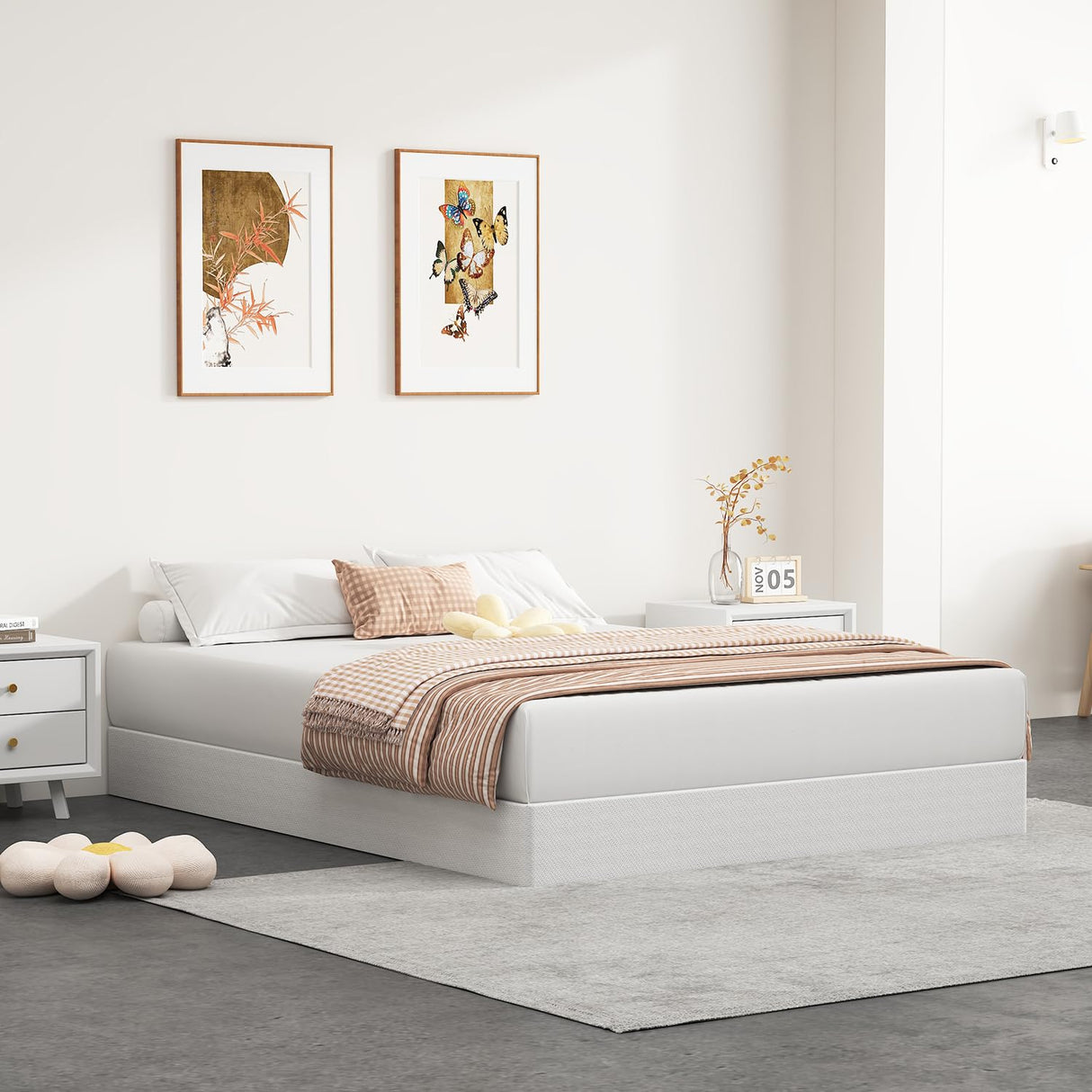 NHODIR Box Spring for Queen Bed, 7 inch Queen Size Box Spring Only, Strong Metal Frame Mattress Foundation, No Noise, Easy Assembly NHODIR