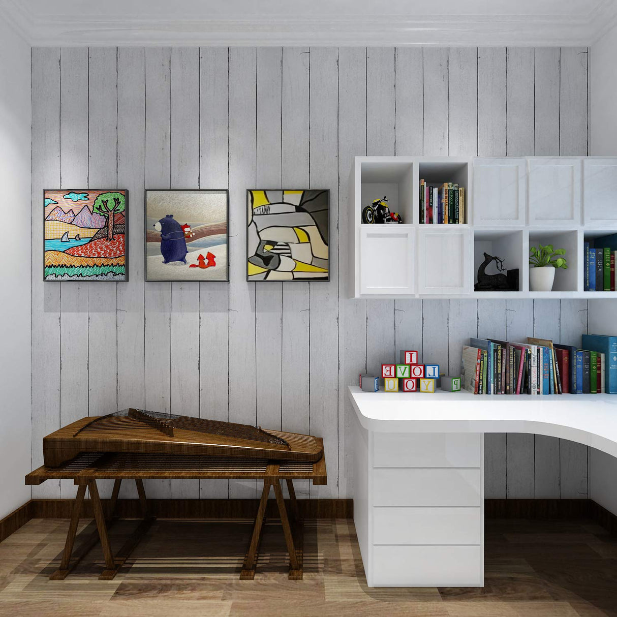 Livelynine 17.7x276 White Shiplap Wallpaper Peel and Stick Farmhouse Wood Contact Paper Self Adhesive Wall Paper Rolls Prepasted Fadeless Distressed White Wood Bulletin Board Roll Classroom Removable Livelynine