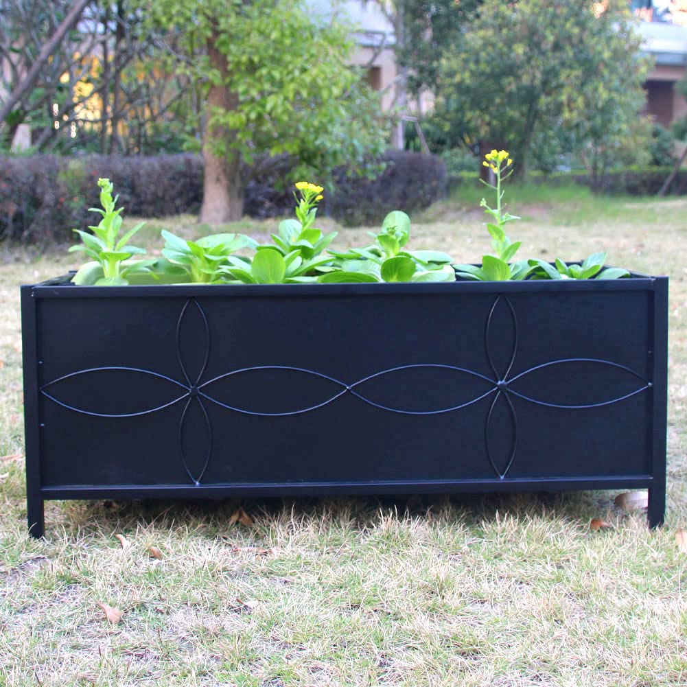 Zhongma Sturdy Raised Garden Bed with Inner Fabric Liners for Vegetables Flower, Planter Box for Backyard Patio Balcony. Inner Size: 33.85x14.17x11 inch Zhongma