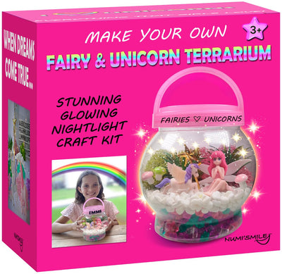 Make Your Own Light-Up Fairy & Unicorn Terrarium Arts and Crafts for Kids, Fairy Gifts for Girls Ages 4 5 6 7 8 9 10 Years, Best DIY Art Set, Unicorns Gifts & Little Girls Fairy Toys Birthday Present