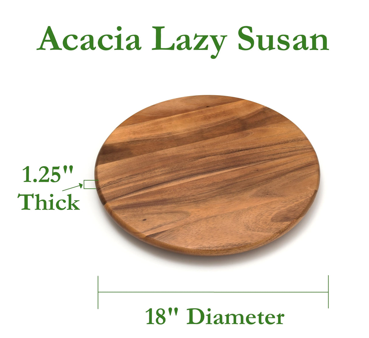 Lipper International Acacia Wood 18-Inch Lazy Susan Kitchen Turntable Lipper International