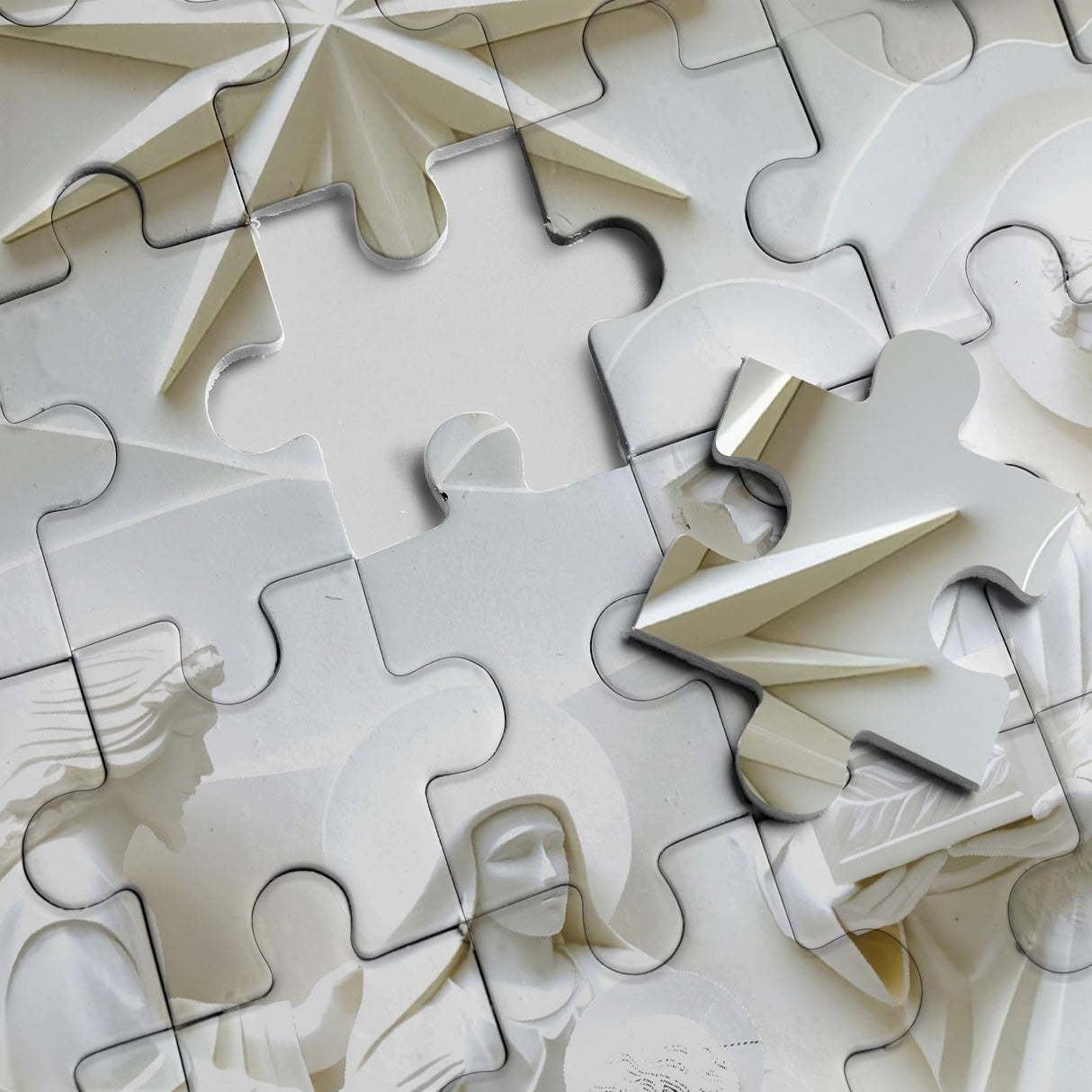 3D Nativity Scene Sculpture Puzzles for Adults 1000 Pieces, Christian Jesus Religious Bible Jigsaw Puzzles, Faith Catholic Cross Puzzle BBOLDIN