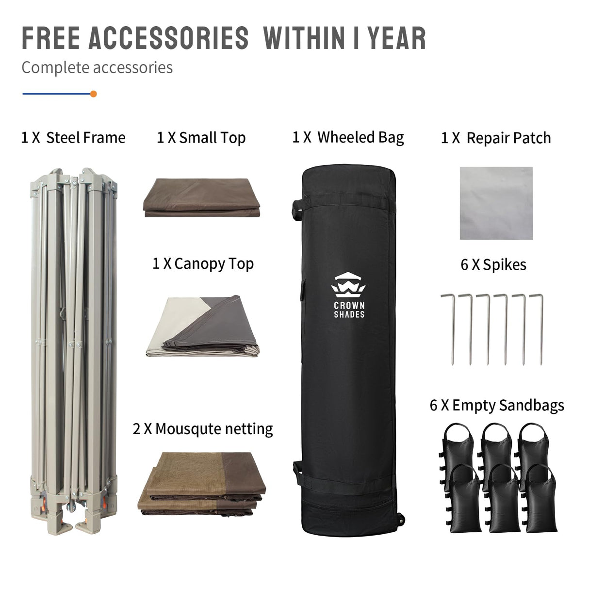 CROWN SHADES 12x12 Pop up Gazebo with Mosquito Nettings, Patented Center Lock 6-Sided Portable Gazebo, 300D Silver-Coated Fabric UV Resistant, Pop Up Canopy Tent for Patio, Party, Beige&Coffee CROWN SHADES