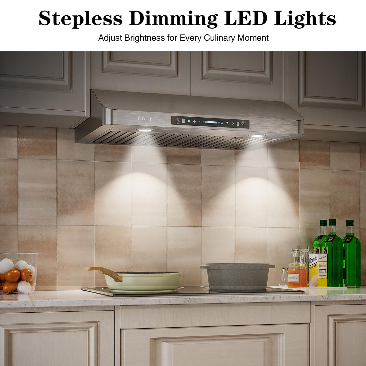 IKTCH 30 Inch Under Cabinet Range Hood, 900 CFM with 4-Speed Gesture Sensing & Touch Control, Stainless Steel Range Hood IKTCH