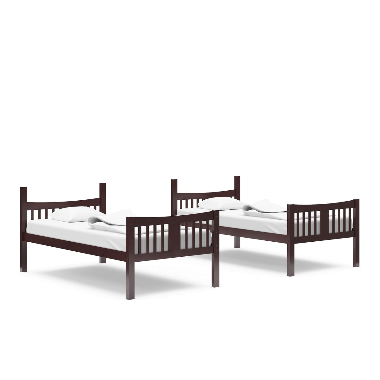 Storkcraft Caribou Bunk Bed Twin Over Twin Bunk Bed (Espresso) - GREENGUARD Gold Certified, Twin Bunk Beds for Kids, Converts to 2 Individual Twin Beds, Bunk Beds for Kids Storkcraft