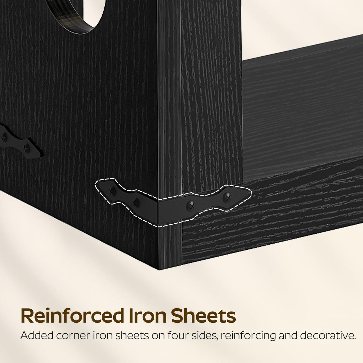 YATINEY Farmhouse Console Table, 47.2 Inches Wooden Behind The Couch Sofa Table with Storage, Entryway Table with Reinforced Support, for Living Room, Entryway, Hallway, Staircase, Black CT24BK YATINEY