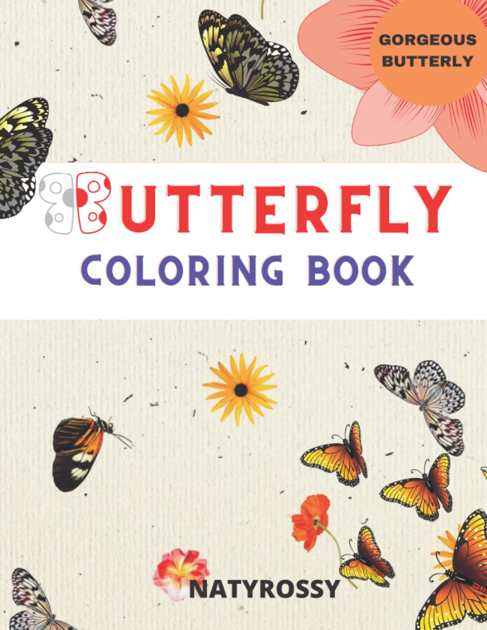 Butterfly coloring book: coloring activities for relaxation and stress relief ! Perfect for teens and grown-ups . Majosta