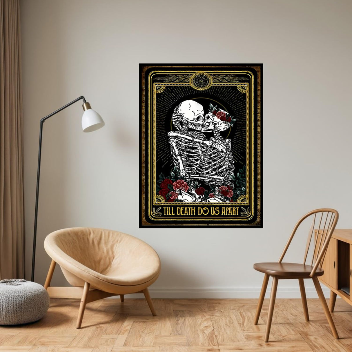 CHWGLFGG 5D Diamond Art Kits for Adults Beginners, Tarot Card Skull Kissing Diamond Painting Kits, DIY Full Round Drill Paint by Diamonds Dot Gem Art for Adults, Home Wall Decor 12x 16 Inch CHWGLFGG