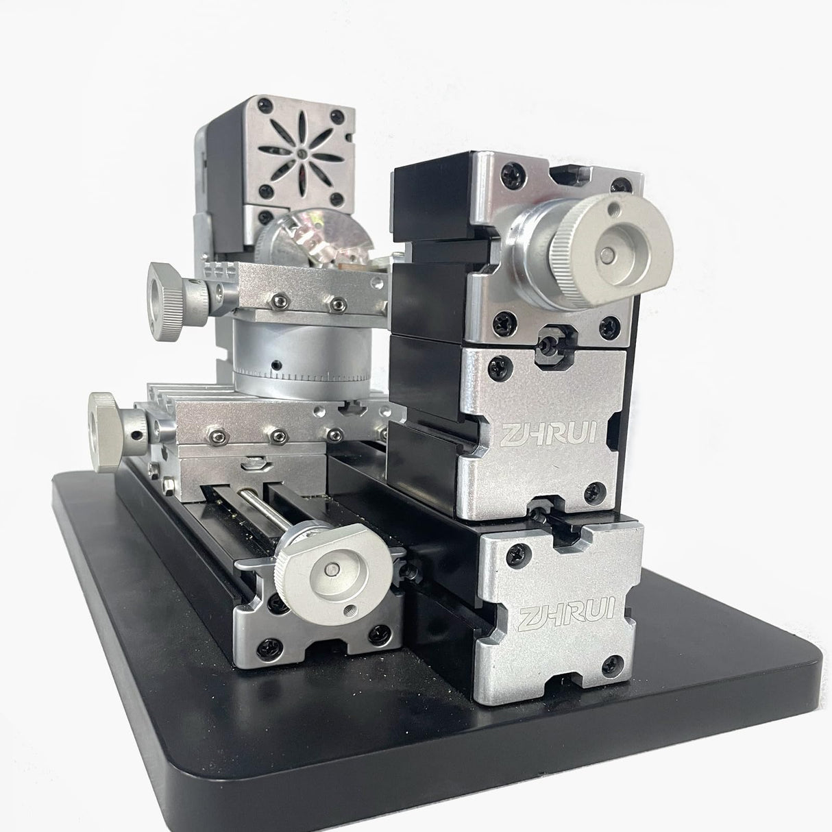 ZHRUI High Power 60W Powerful Mini Metal DIY 4-axis Rotating Lathe Lathes Machine Tools With Base 12000 rpm for Wood Soft Metals Plexiglass Plastic ZHRUI