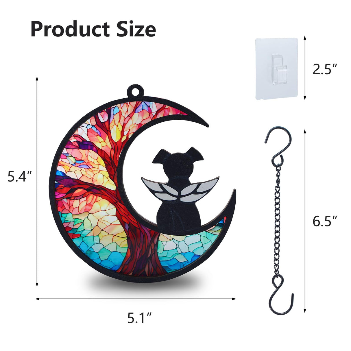 CCiaga DIY Dog Angel Memorial Suncatcher with Sympathy Card,Memorial Gifts for Loss of Dog Sympathy Gift,Pet Memorial Gifts for Dogs(3-Life Tree) CCiaga