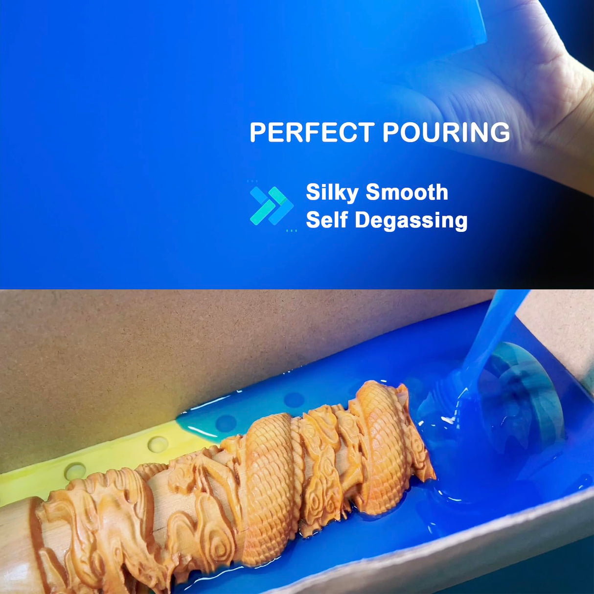 Silicone Mold Making Kit - Silicone for Mold Making 30A - Platinum Liquid Mold Making Silicone 2 Gallons with Tools Kit- 1:1 By Volume - Ideal for Resin Molds, Silicone Molds, Soap Molds Sapphire Blue BBDINO