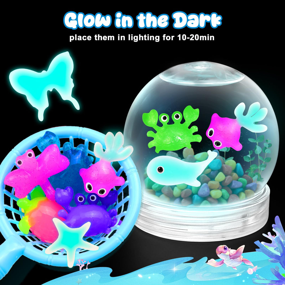 Magic Gel Water Toy Elf: 20 Aqua Squishy Maker DIY Gels with 20 Fairy Animal Mold Kits - 3D Handmade Magical Jelly Pet Craft Set for Kids CL FUN