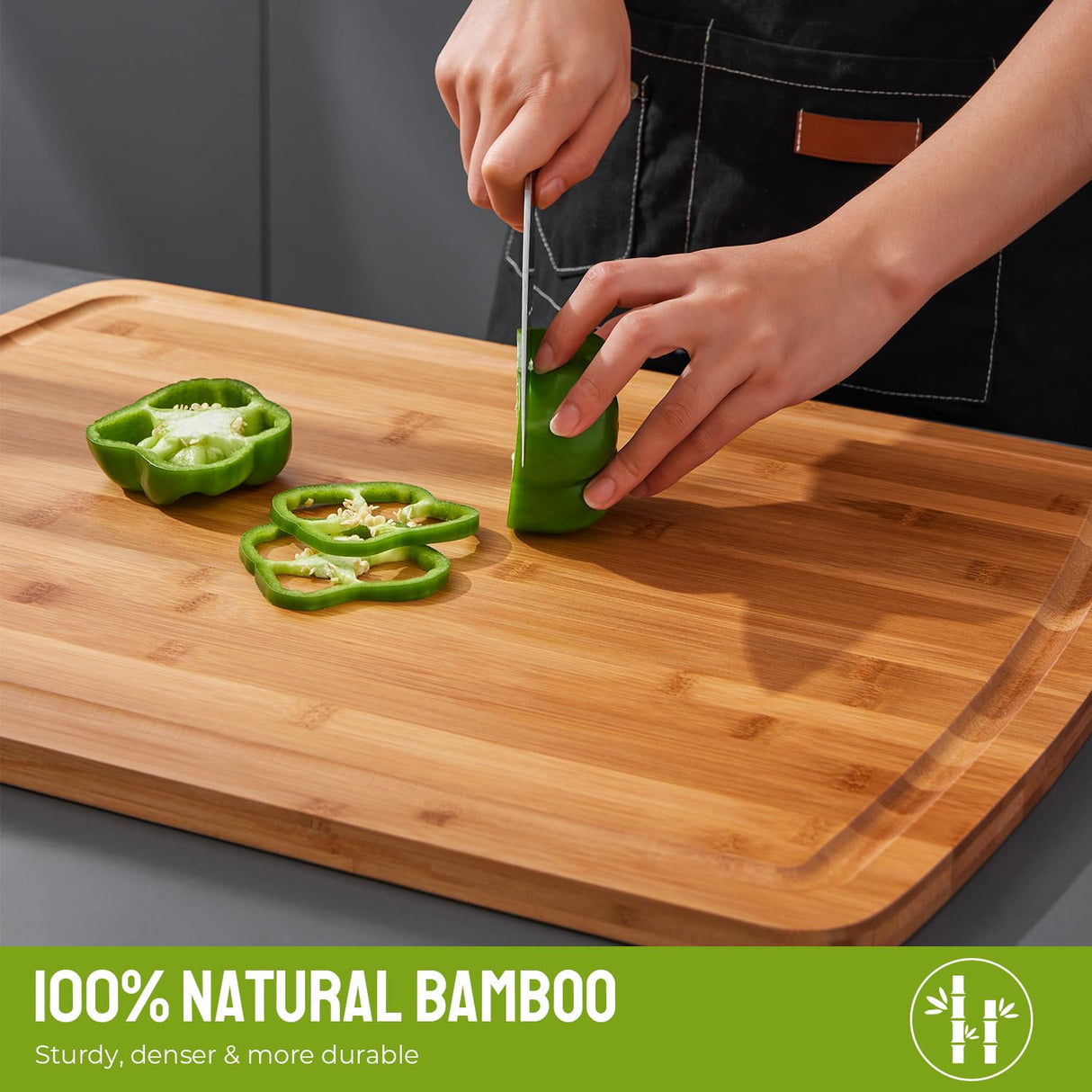 30 x 20 Inch Extra Large Bamboo Cutting Boards - BEZIA 3XL Stove Top Cover Chopping Board - Meat Cutting Board for BBQ - Turkey Carving Board - Extra Large Charcuterie Boards with Juice Groove BEZIA