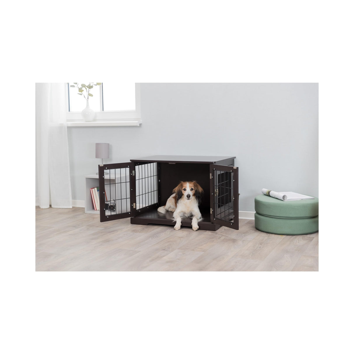TRIXIE 29.5" Indoor Dog Crate, Wooden Crate Table for Dogs Up to 25 lb, Small Dog Kennel, Perfect in Any Room, Brown TRIXIE