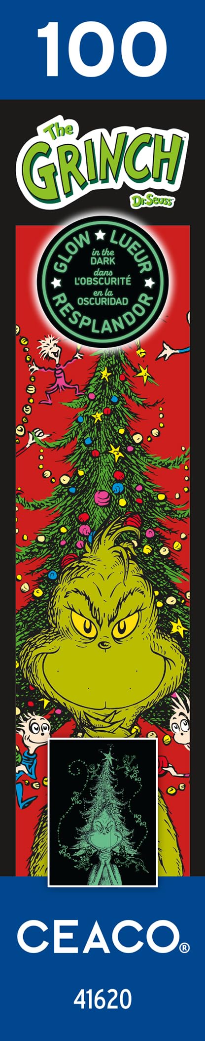 Ceaco - Dr. Seuss - The Grinch - Glow in The Dark - 100 Piece Jigsaw Puzzle Ceaco