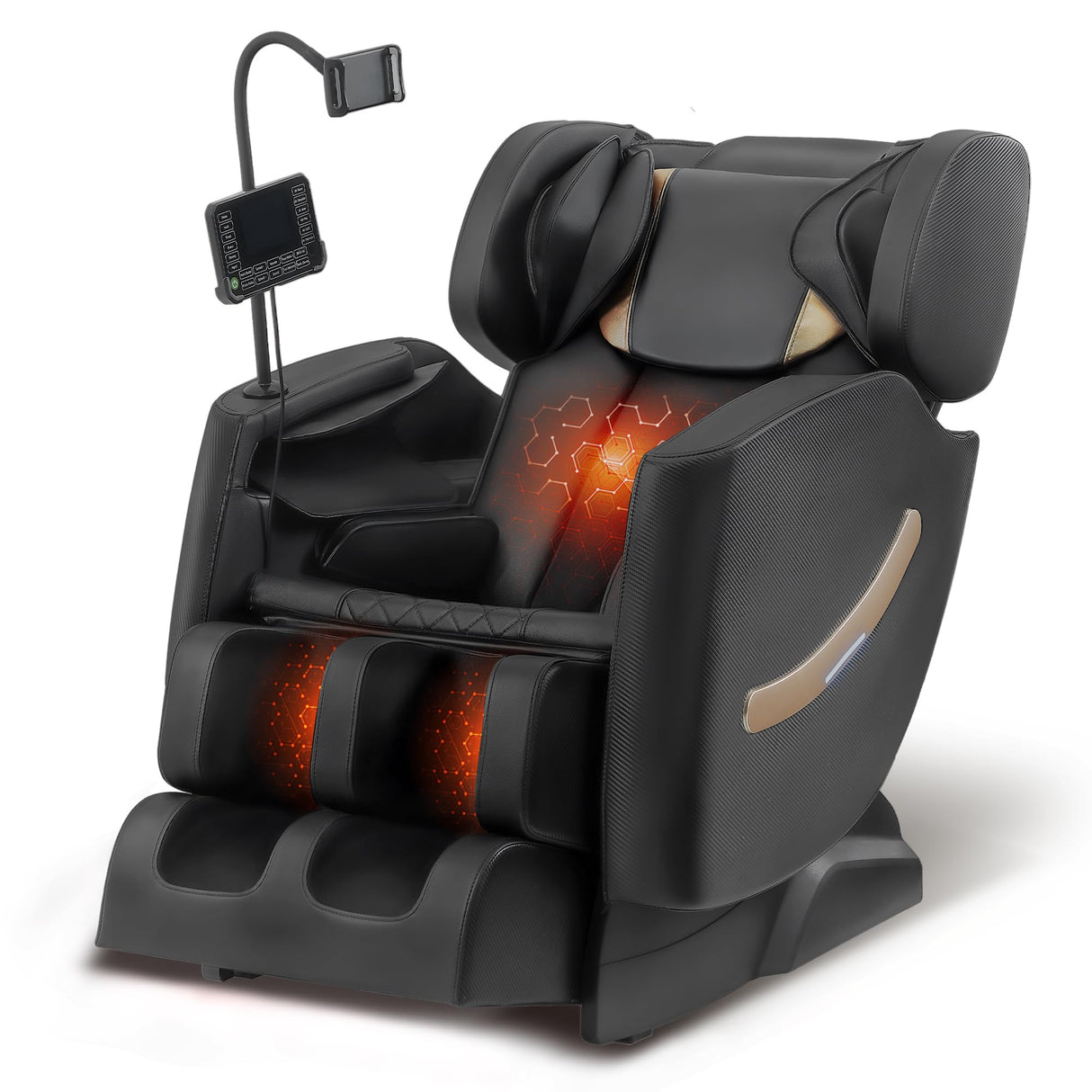 Luxury Full-Body Massage Chair,180ยฐ Zero Gravity Shiatsu Recliner,6 Auto Modes & 24L Pro Airbags,Lumbar & Calf Heating,Foot Roller,Touch Control and Bluetooth Audio,for Home Office Relaxation GOLINYOUBIZ