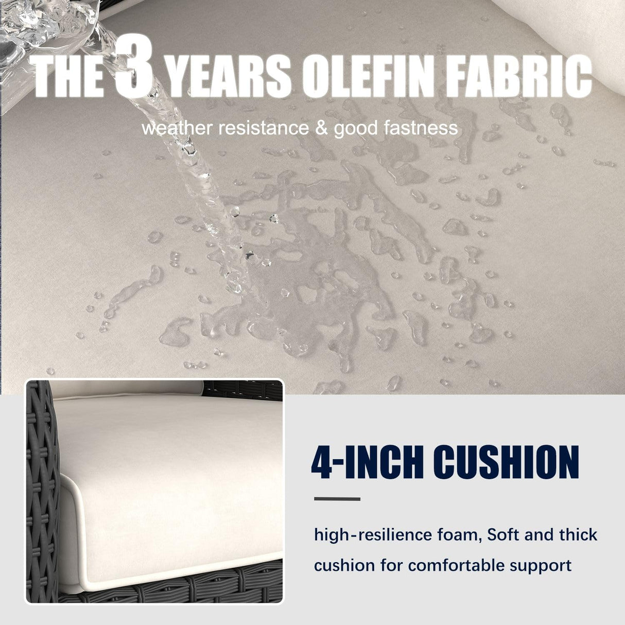 LayinSun 10 Pieces Outdoor Patio Furniture Set with Fire Pit Table, Rattan Wicker Sectional Swivel Rocker Chairs Sets LayinSun