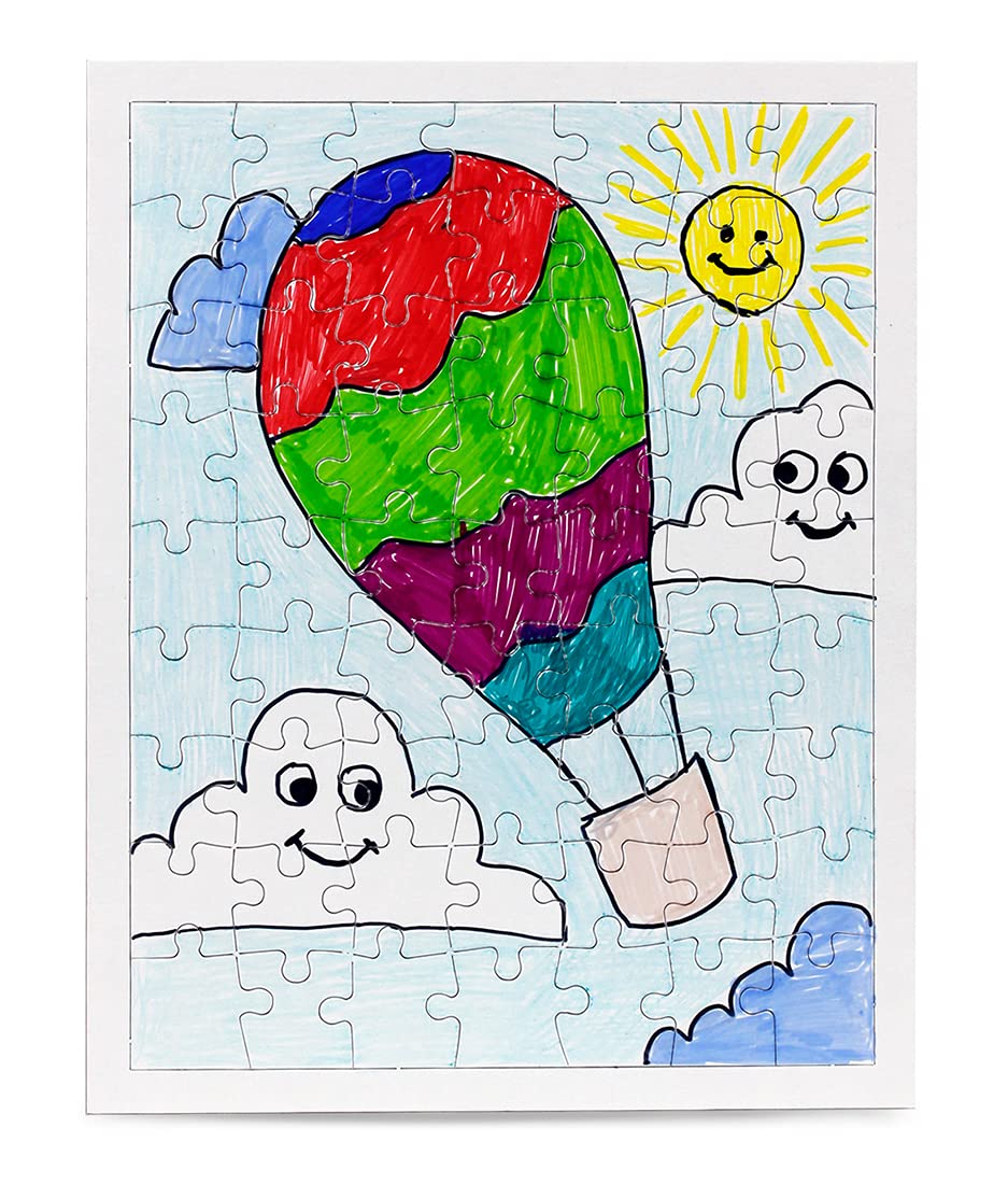 6 Blank Jigsaw Puzzles – 9.5 x 12 Inch, 63 Pieces Each – Hygloss DYI Party invites, Perfect for Decorating, Kids' Activities, Arts & Crafts or Party Favors - Puzzle Pieces to Draw On for Crafts Hygloss