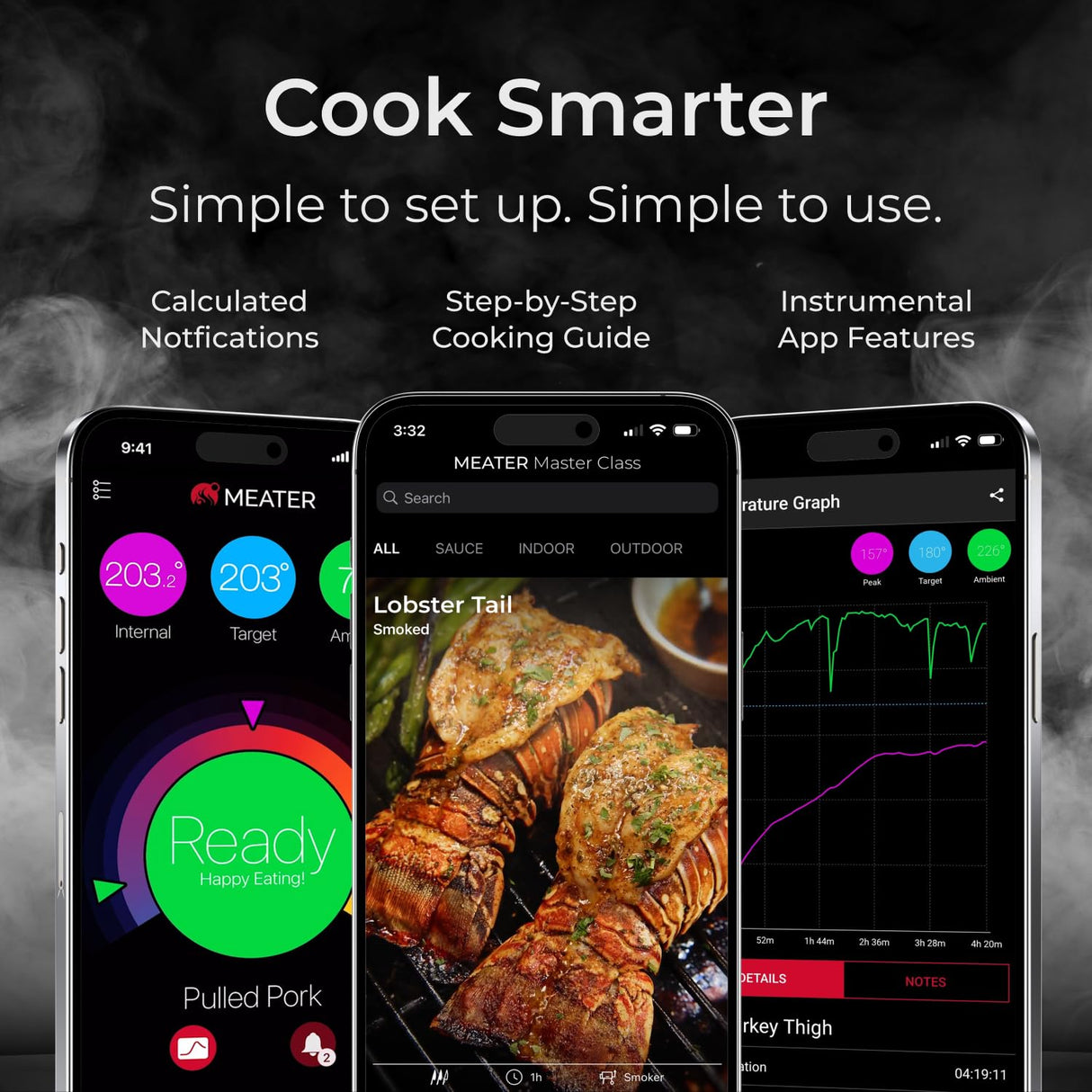 MEATER Pro: Smart Bluetooth Wireless Meat Thermometer Digital | 1000°F Heat Resistance | Long Range | Certified Accuracy | BBQ, Oven, Grill, Smoker, Air Fryer, Deep Fryer | 50+ Recipes in App MEATER