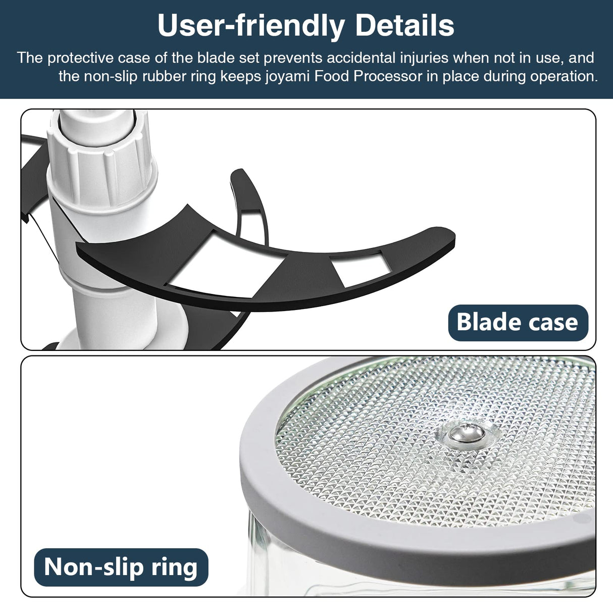 JOYAMI Electric Food Processor with 2 Bowls, Food Chopper Vegetable Meat Grinder, Stainless Steel Blades, 2 Speed JOYAMI